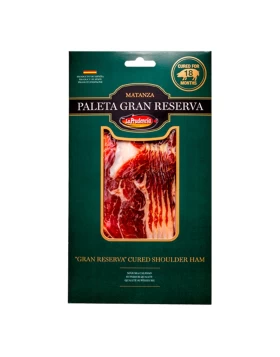LA PRUDENCIA JAMON PALETA SERRANO GRAN RESERVA CURED SHOULDER HAM 18 MONTHS SLICED 100gr