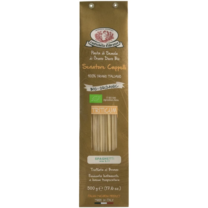 SPAGHETTI BIO RUSTICHELLA D'ABRUZZO ΑΠΟ 100% ΙΤΑΛΙΚΟ ΣΙΜΙΓΔΑΛΙ ΣΚΛΗΡΟΥ ΣΙΤΟΥ TRITICUM SENATORE CAPPELLI 500gr